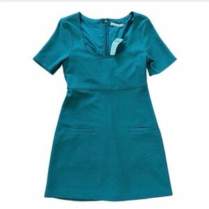 Abercrombie & Fitch Petite Small NWT Teal Mini Dress Short Sleeve Pocket A-Line
